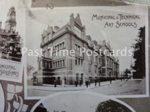 Leicester MULTIVIEW Castle Gateway, London Rd, Railway Station, Trams c1905 Tuck