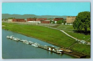 Portsmouth Ohio OH Postcard Ohio River Waterfront Scenic View c1960's Vintage