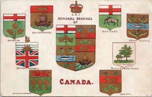 ERI Armorial Bearings of Canada Patriotic Canadian Provinces Unused Postcard F87