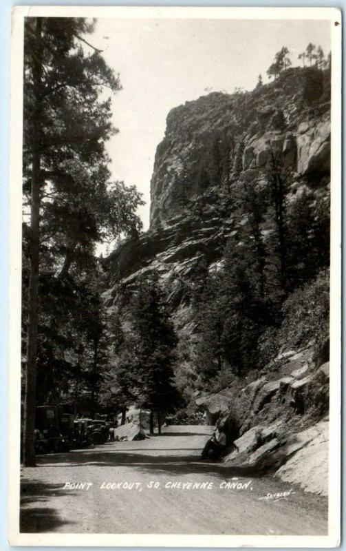 RPPC  COLORADO SPRINGS, CO  South Cheyenne Canon POINT LOOKOUT Sanborn  Postcard