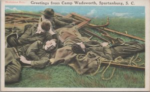 Postcard Military Welcome Rest Greetings from Camp Wadsworth Spartanburg SC