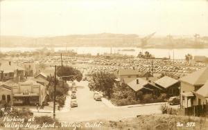 c1940 RPPC Postcard Parking at Navy Yard Vallejo CA Solano County Zan 972