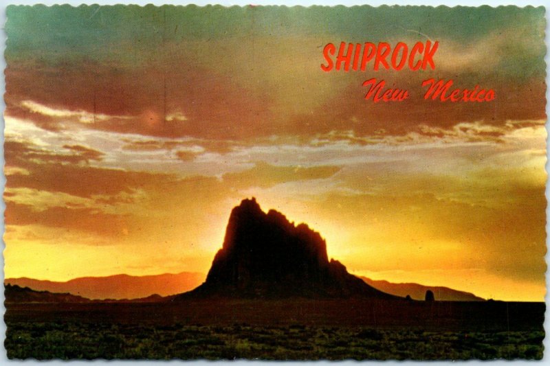 Postcard - Shiprock at Sunset - New Mexico