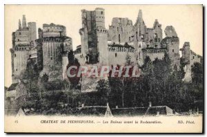 Postcard Ancient Ruins Chateau de Pierrefonds before the Restoration