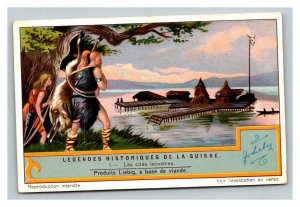 Vintage Liebig Trade Card - French- 5 of The Historic Legends of the Swiss