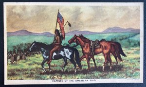 1952 Wali SD Usa Postcard Native Americana Indian Capture Of The American Flag