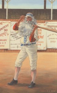 Uncle Sam as Baseball Player Postcard