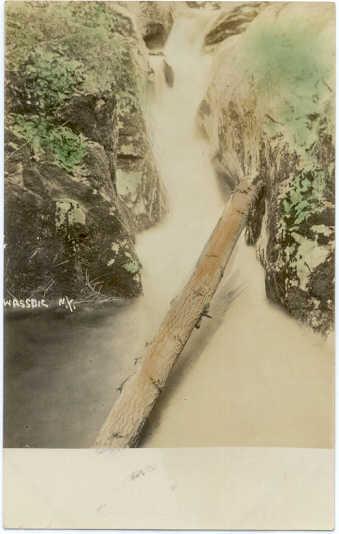 1908 Colorized RPPC, A Water Fall Somewhere near Wassaic, New York
