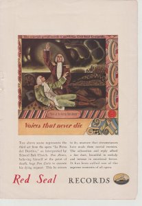 1928 Color Print Ad Red Seal Records, Don Carlo Scene from Opera, Nipper Dog