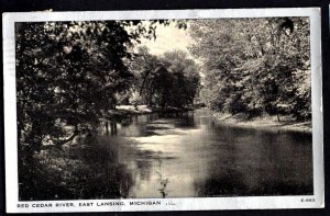 Michigan EAST LANSING Red Cedar River pm1938 Clear View ~ WB