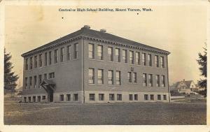 Mount Vernon WA Central or High School Building in 1926 Real Photo Postcard