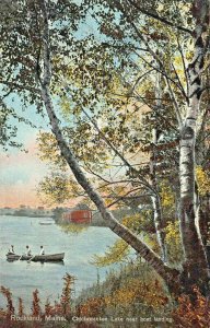 ROCKLAND MAINE~CHICKAWANKEE LAKE NEAR BOAT LANDING~1910s POSTCARD