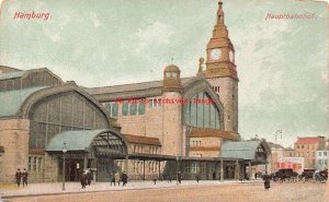 Germany, Hamburg, Hauptbahnhof, Railroad Station, Exterior View, Clock Tower