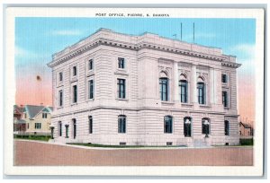 c1940's Post Office Building View Street Corner Pierre South Dakota SD Postcard