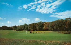 ROCKTON, Illinois IL   MACKTOWN GOLF COURSE Golfers #14 Green  ca1950's Postcard