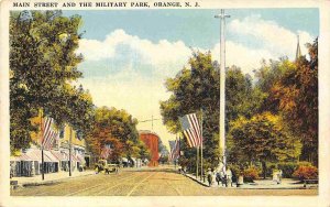 Main Street & Military Park Orange New Jersey 1920c postcard