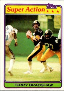 1981 Topps Football Card Terry Bradshaw Pittsburgh Steelers sk60478