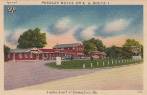 Postcard Peebles Motel Swainsboro GA