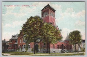Foreign~Partial View~Presbyterian Church~Windsor Canada~PM 1909~#A730~Postcard