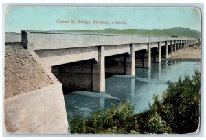 c1910 Center St Bridge River Lake Tree Phoenix Arizona Vintage Antique Postcard
