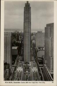 New York City RCA Bldg Rockefeller Center Real Photo Postcard