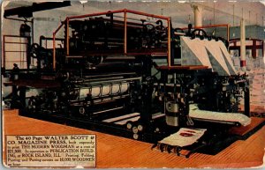 Magazine Printing Press for Modern Woodman Rock Island IL Vintage Postcard G45