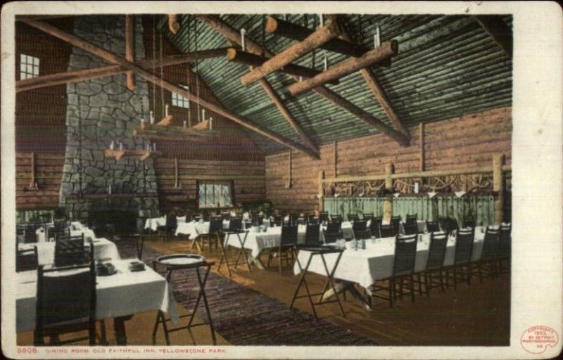 Yellowstone Old Faithful Inn Dining Room 1905 Detroit Publishing Postcard