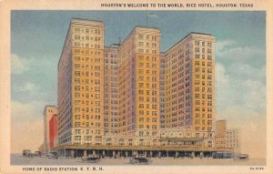 Houston Texas Rice Hotel KTRH Radio Station Vintage Postcard AA32565