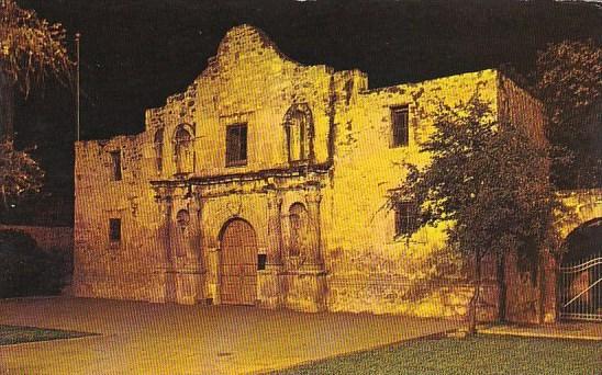 Texas San Antonion The Alamo At Night