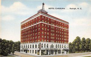 Raleigh North Carolina 1940s Linen Postcard Hotel Carolina