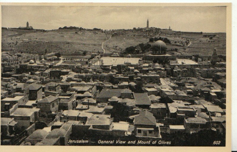 Israel Postcard - Jerusalem - General View and Mount of Olives - Ref 19692A