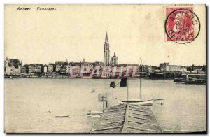 Old Postcard Panorama Antwerp