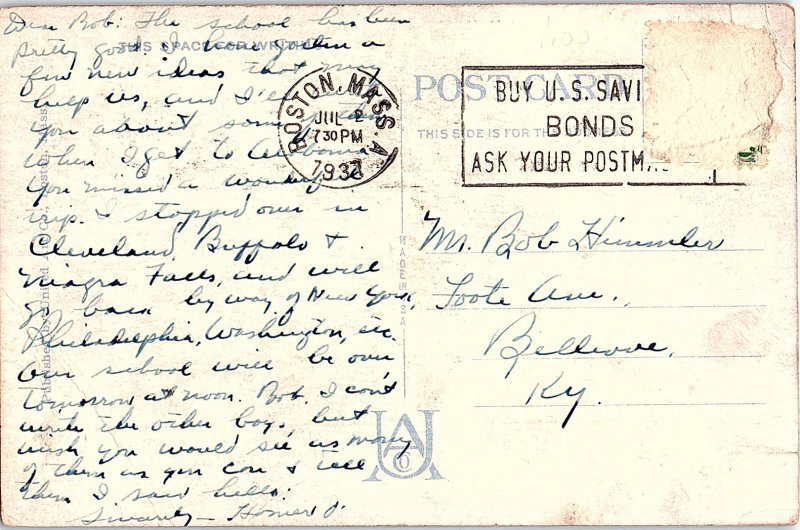 Postcard SCHOOL SCENE Cambridge Massachusetts MA AI2272