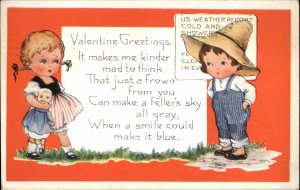 Valentine - Cute Kids Boy & Girl Poem c1915 Whitney Postcard