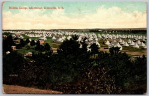 Postcard Aldershot Kentville Nova Scotia c1910s Militia Camp Tents