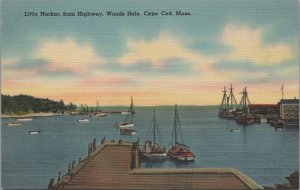 Postcard Little Harbor from Highway Woods Hole Cape Cod MA