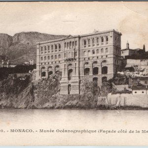 c1910s Monaco Oceanographic Museum Postcard Musée Océanographique Sea Cliff View