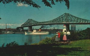 Canada Montreal Jacques Cartier Bridge Chrome Postcard 08.95