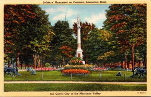 Massachusetts Lawrence Soldiers Monument On The Common Curteich