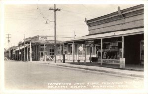 Tombstone AZ Arizona Drugstore Frasher's Real Photo Postcard