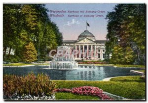 Old Postcard Kurhaus Wiesbaden and Bowling Green