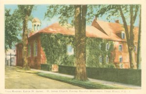 Three Rivers PQ Canada St James Church Former Recollet Monument WB Postcard