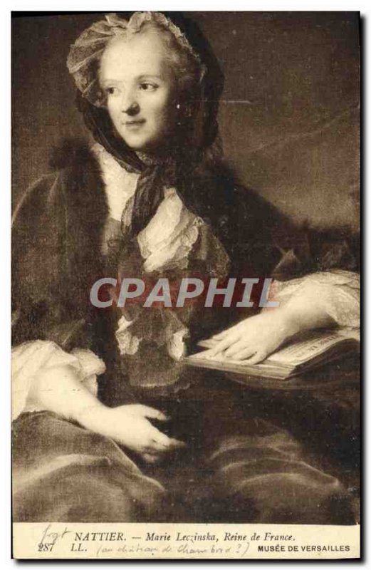 Old Postcard Nattier Leczinska Mary Queen of France Museum of Versailles