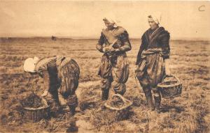 B94339 op de schorren fieldwork  types folklore costumes  netherlands