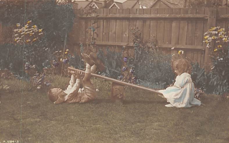See-Saw Toy Doll 1913 real photo