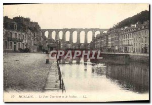 Old Postcard Morlaix Le Pont Tournant and the Viaduct