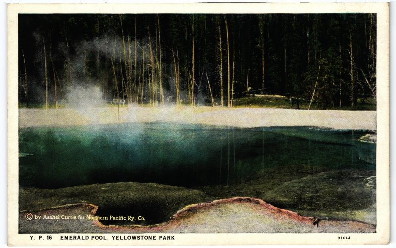 13691 Emerald Pool, Yellowstone Park, Northern Pacific Railway Photo