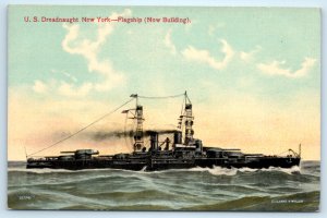 USS New York Battleship Navy Ship Postcard