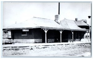 c1960 Clarion Iowa IA Exterior Vintage Train Depot Station RPPC Photo Postcard