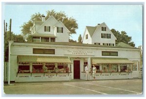 1955 John Alden Souvenir Shoppe Water Street Plymouth Massachusetts MA Postcard